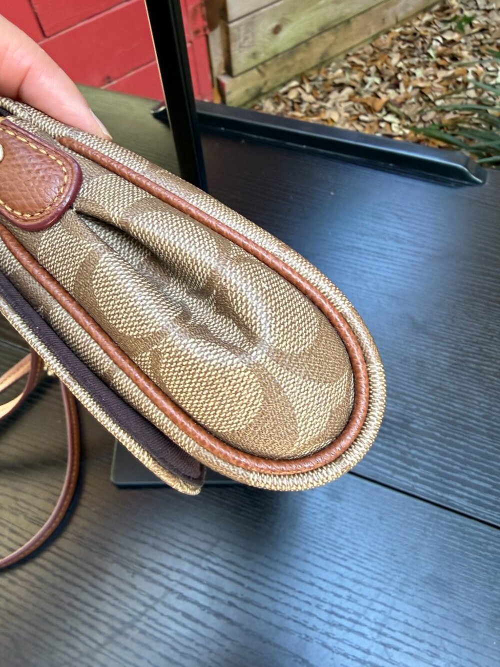 Coach Mini Ruby Crossbody Shoulder Bag w/ Gold Chain Monogram Canvas Leather - Picture 10 of 16
